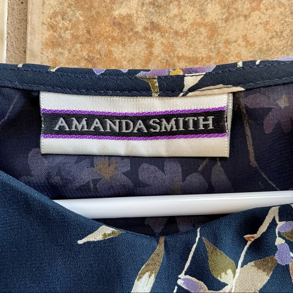 ✨SOLD✨Amanda Smith Semi-Sheer Floral Dress Size Medium - Picture 7 of 9